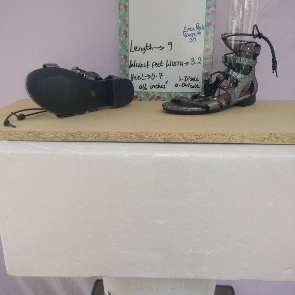 Leathersandal Free People Crinkled Leather padded Gladiator wrap Sandal 37/6us - Picture 3 of 9